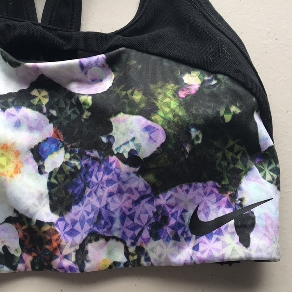 NIKE Pro Classic Swoosh sports Bra size XS floral - Picture 4 of 8